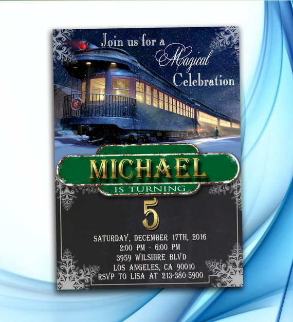 Polar Express Invitation Polar Express Birthday Party | Etsy
