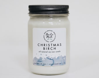 Christmas Birch, Christmas candle, fall candle, holiday candle, forest candle, fall soy candle, forest scented candle, 12oz