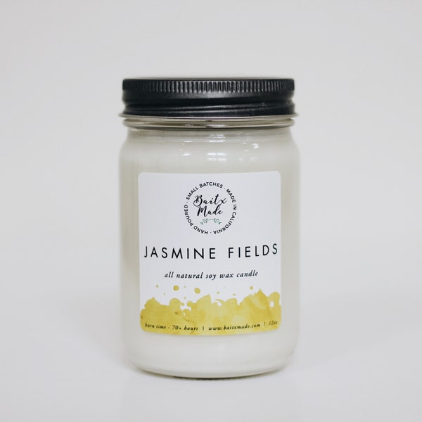 Jasmine Fields, unique candle, summer candle, spring candle, spring candles, candles for him, soy candle 12oz