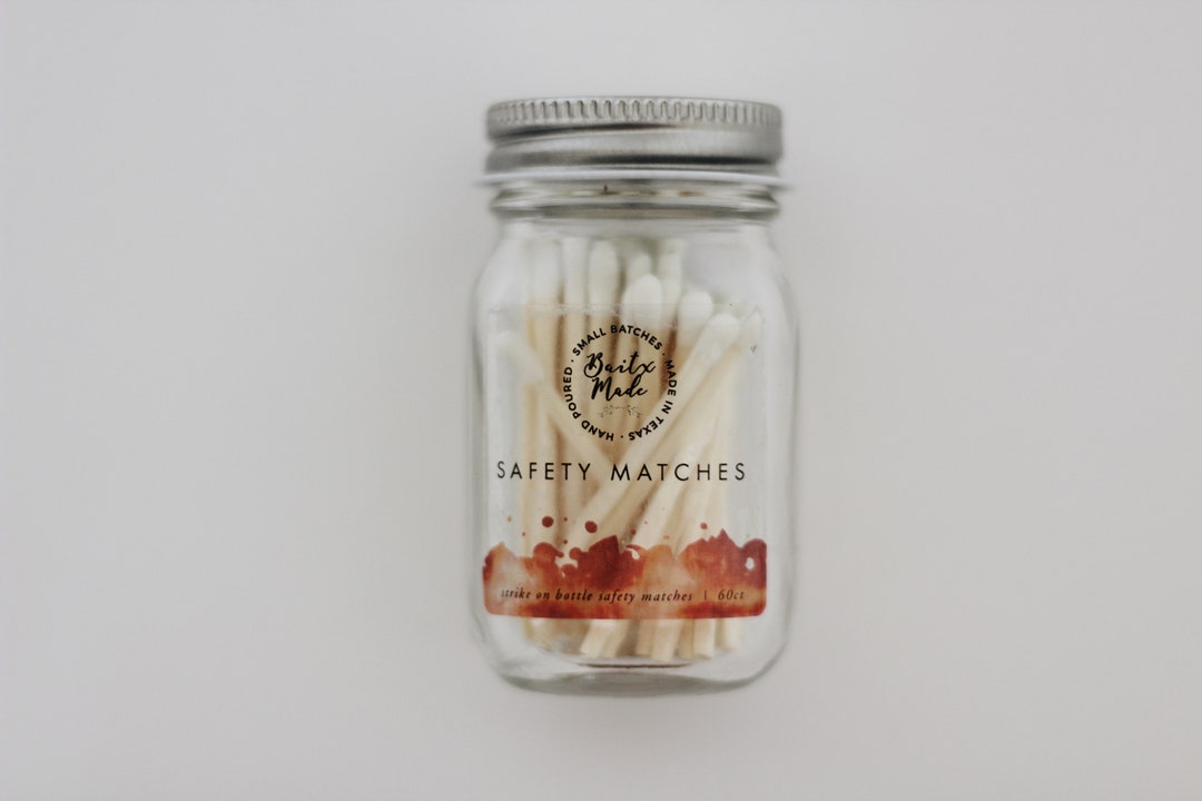 Matchstick Jar Candle Matchsticks Mini Mason Jar Candle Etsy
