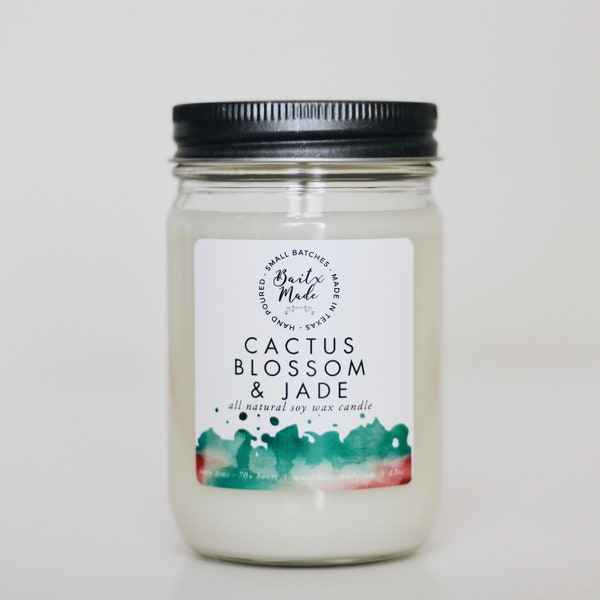 Cactus Blossom and Jade soy candle, spring candle, fruity candle, fresh candle, clementine soy candle, wholesale candles, cozy candles