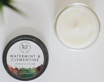 Watermint & Clementine vela de soja, vela de primavera, vela afrutada, vela fresca, vela de soja clementina, velas al por mayor, velas acogedoras