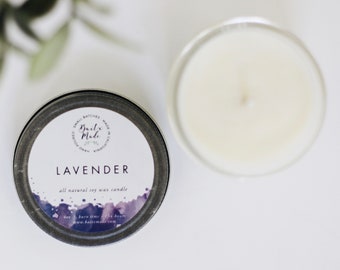 LAVENDER//Lavender Candle//Relaxing Candle///All Natural Soy Candle 4oz