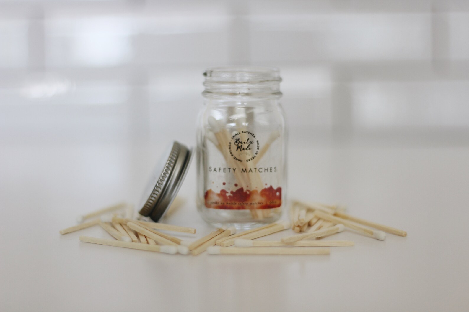 Matchstick Jar Candle Matchsticks Mini Mason Jar Candle Etsy