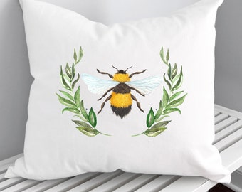 Spring Bumblebee Throw Pillow, Bee Cushion Cover, Honeybee Pillows, Bee Gifts