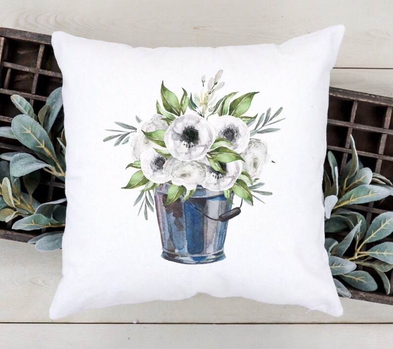 Farmhouse Floral Throw Pillows Cottage Style Decor Spring Etsy