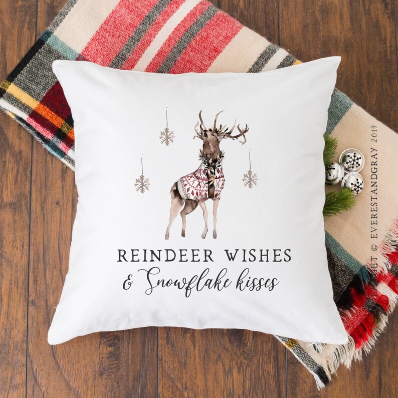 Rustic Winter Throw Pillows Woodland Boho Pillow Linen Feel Etsy