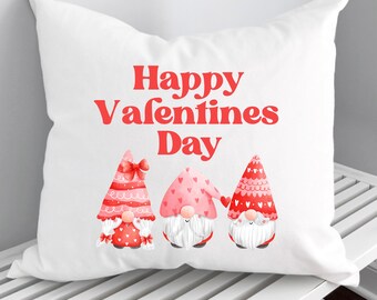 Valentines Day Gnomes Throw Pillow Cover 18 x 18 Inserts Available