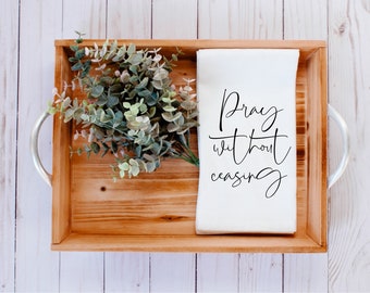 Pray Without Ceasing Hand Towel, Bible Verse Gift, Minimalist Home Decor, Scripture  Kitchen Dish Cloth, 1 Thessalonians 5:17