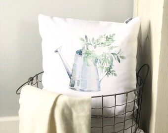 Farmhouse Style Floral Pillow, Summer Throw Cushion, Shabby Chic Pillows, Mothers Day Gift, Wedding Present