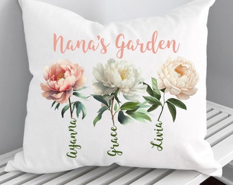 Personalized Mothers Day Throw Pillows, Grandmother Pillow Cover, Custom Gift for Mom Cushion