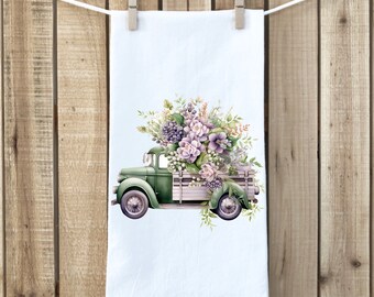 Vintage Farm Truck Tea Towel, Farmhouse Decor, Mothers Day Gift