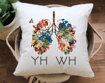 YHWH Breath of Life Botanical Lungs Throw Pillow 18” x 18”