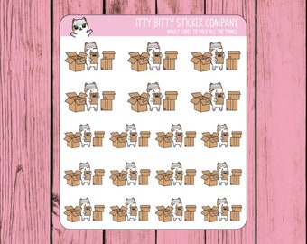 Mauly loves to Pack all the Things - Hand Drawn Itty Bitty Kitty Collection