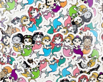 Mauly loves Mermaids Waterproof Adhesive Vinyl - Hand Drawn Itty Bitty Kitty Collection