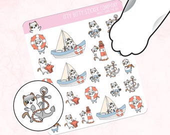 Mauly loves The Sea - Hand Drawn Itty Bitty Kitty Collection