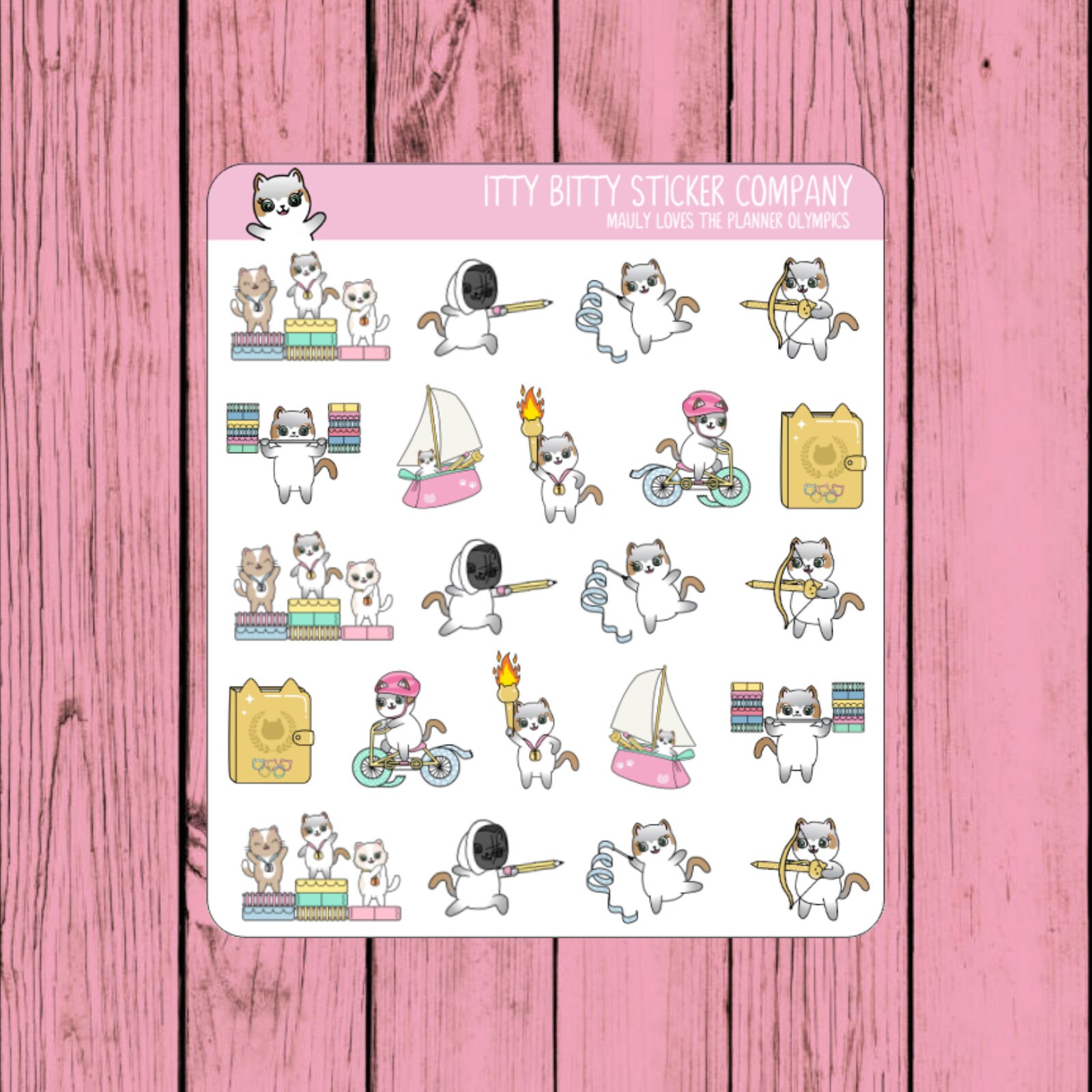 Stickers Paper & Party Supplies 3 Page Mini Planner Kit Hand Drawn Itty ...