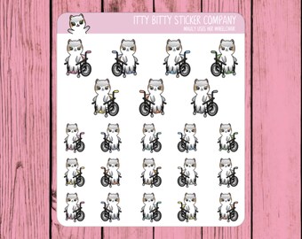 Mauly uses her Wheelchair - Hand Drawn Itty Bitty Kitty Collection