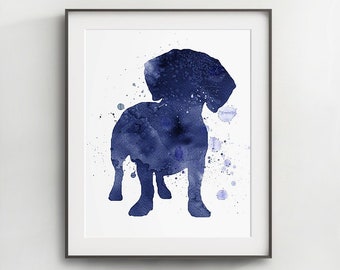 Dachshund Print, Digital Dachshund, Dog Lover Gift, Blue Wall Decor, Dog Illustration, Large Printable, Kid Baby Gift, DIY Wall Art, Gift