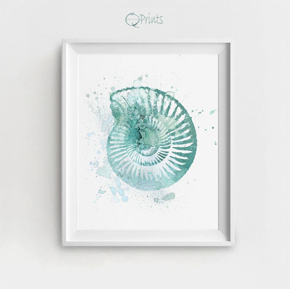 Set of 2 Nautical Prints of Nautical Turquoise Shells DIY | Etsy