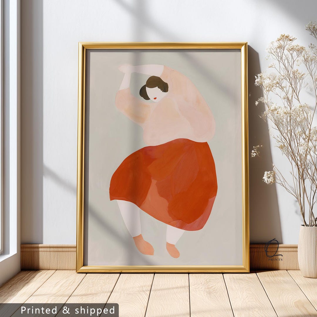 Minimalist Woman Poster, Abstract Female Figure, Neutral Modern Wall ...