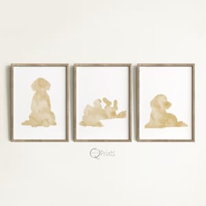 Set of 3 DOWNLOADABLE Prints Goldendoodle, Yellow Goldendoodle, Gift, Bedroom Kids Living Room Wall Art, Watercolor, INSTANT DOWNLOAD # 93