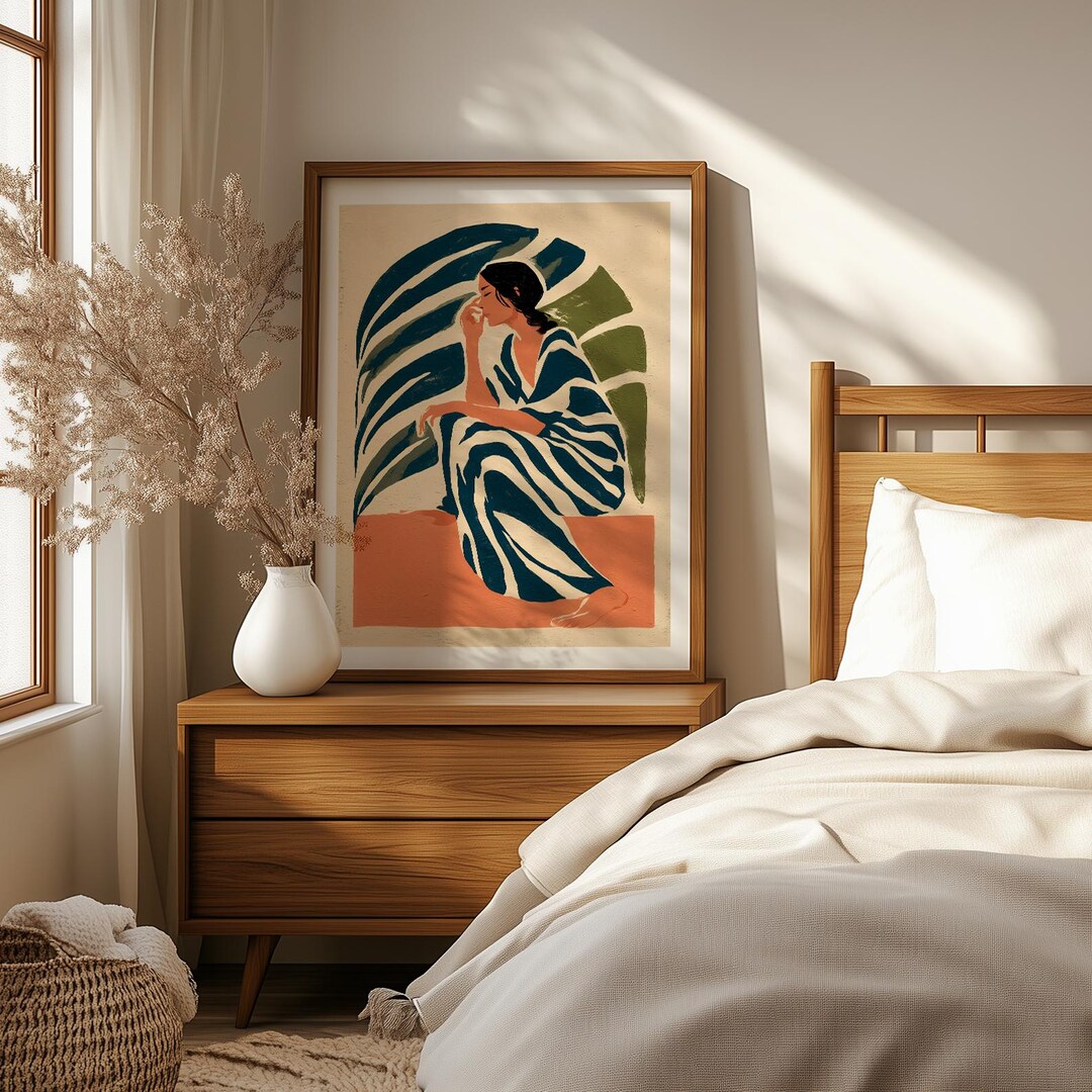 Abstract Woman Wall Art | Modern Boho Portrait | Minimalist Painting in ...