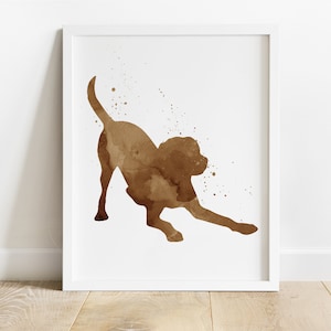 Labrador Wall Art, Labrador Print, Brown Color Printable, Digital File, Large Wall Art, DIY Poster, Watercolor, Labrador Wall Decor, Gift
