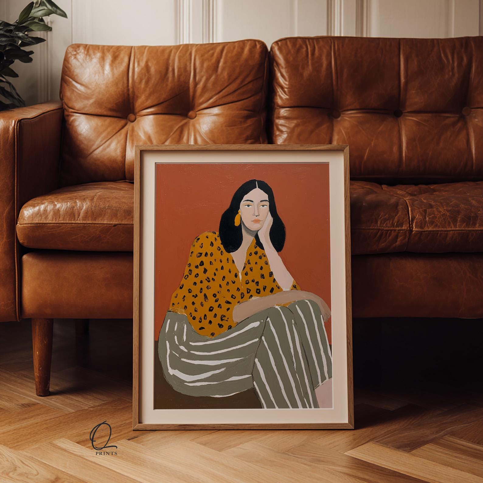 Modern Woman Portrait Wall Art Print, Minimalist Female Illustration ...
