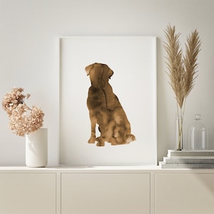 Labrador Wall Art, Labrador Print, Brown Printable, Digital Labrador, Large Wall Art, DIY Wall Art, Watercolor, Labrador Wall Decor, Gift