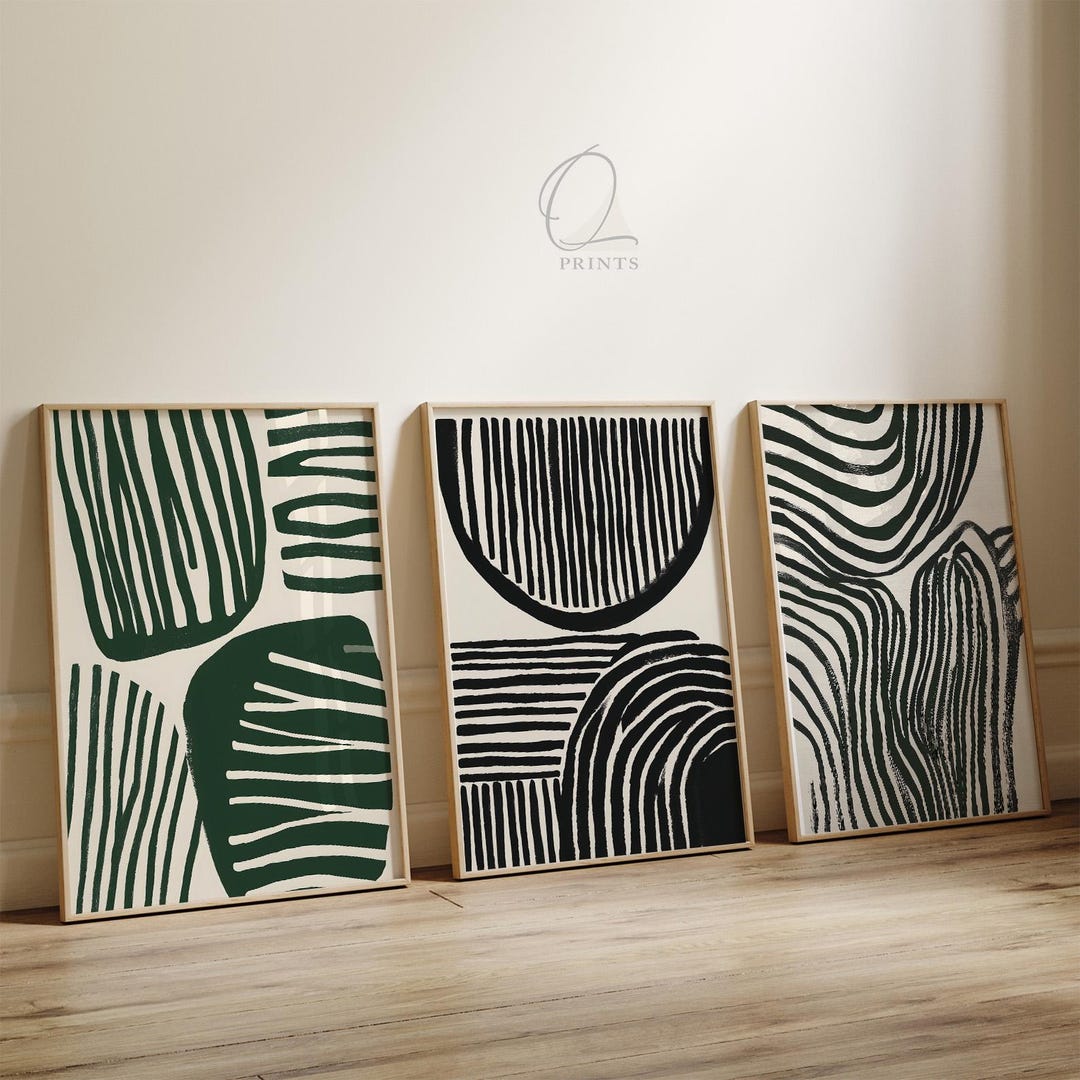 Minimalist Abstract Line Art Prints, Scandinavian Wall Decor (set of 3 ...