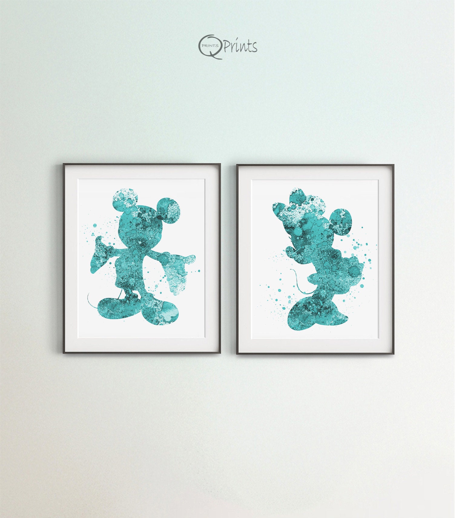 Digital Set of 2 Disney Art Minnie Mouse Art Minnie Mouse Print Digital Room D\u00e9cor DIY Wall Art Magenta Disney Art Disney Nursery Art