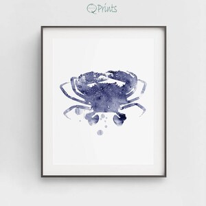 Set of 4 Nautical, Prints of Nautical, Navy Crayfish, Starfish Shell ...