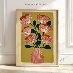 Mid Century Modern Floral Vase - Etsy