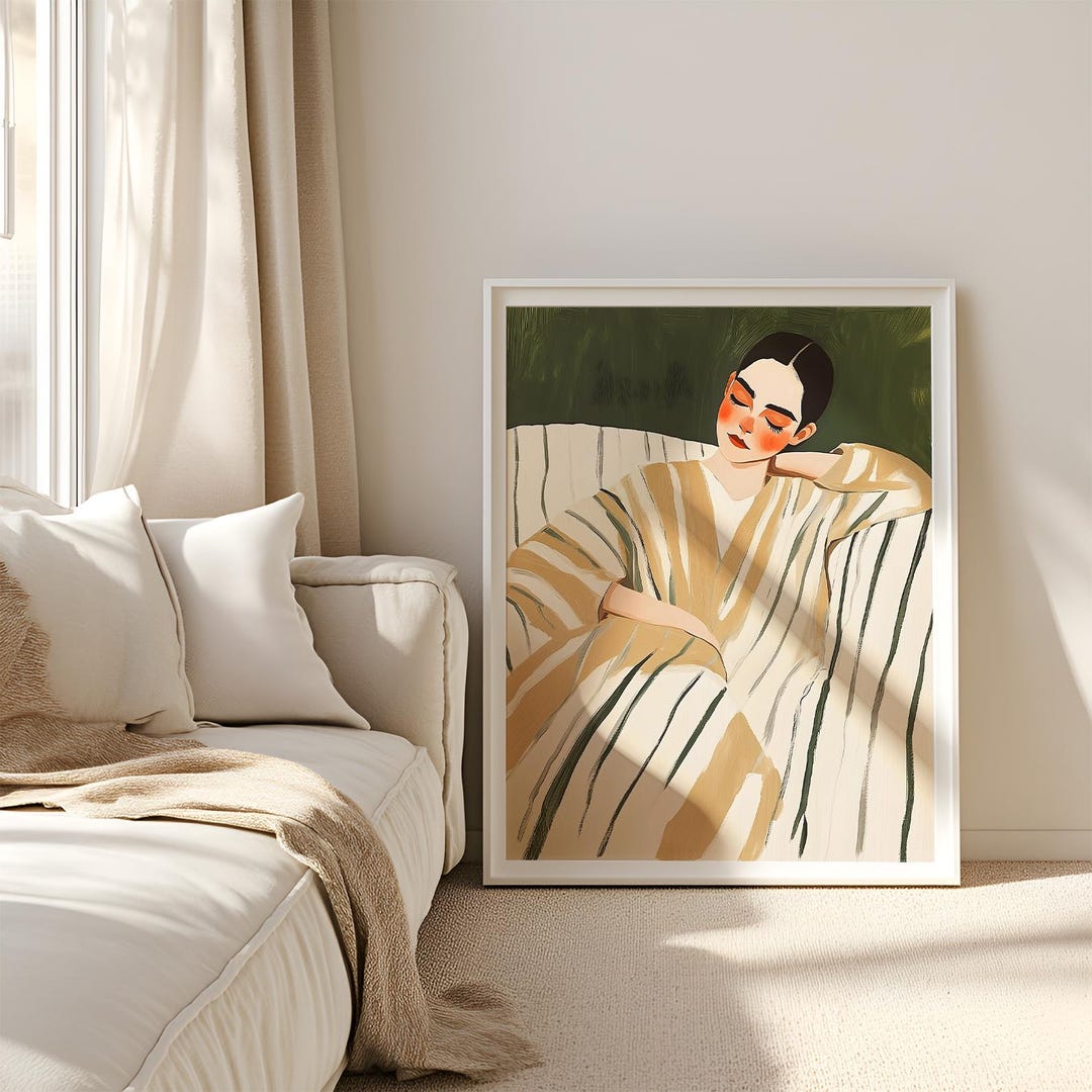 Modern Woman Portrait | Minimalist Wall Art | Abstract Female ...