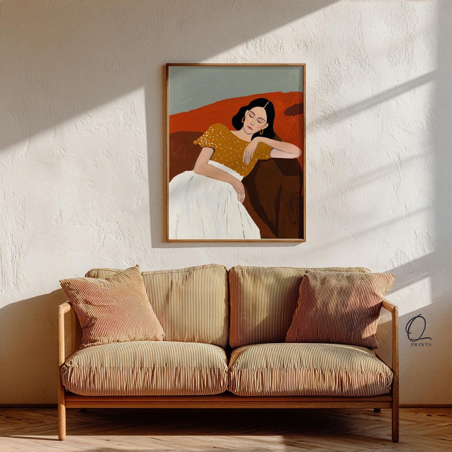 Modern Woman Wall Art Print, Minimalist Female Portrait, Calm Lifestyle ...