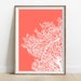 Set of Coral Prints Set of 4 Printables Orange Coral Colour - Etsy