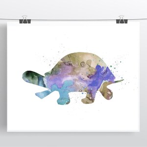 Turtle Art Print, Printable Turtle, Watercolor Turtle, Colored Turtle, DIY Wall Art, Large Printable, Turtle Picture, Baby Room Art Decor image 3