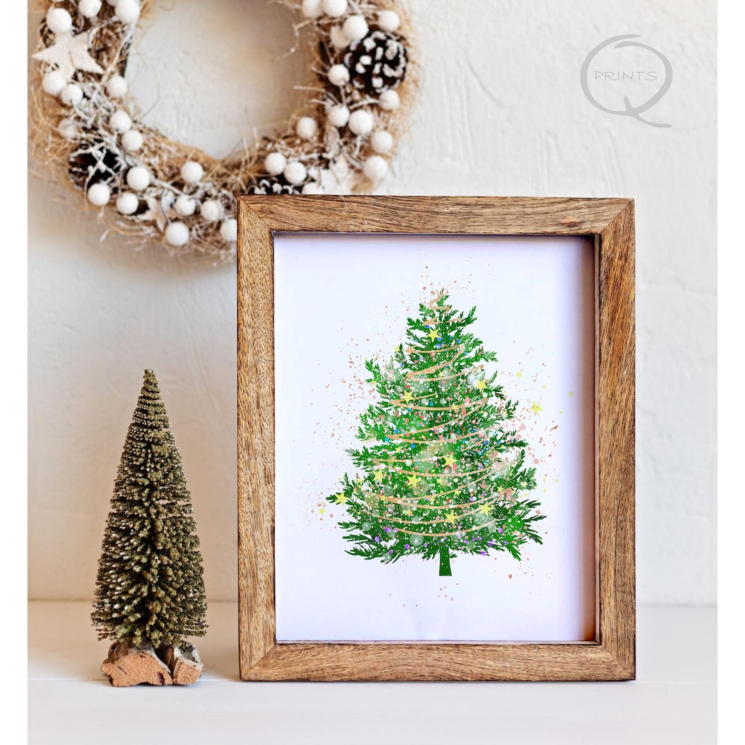 Christmas Tree, Christmas Printable, Wall Art, Spruce Tree, Digital ...