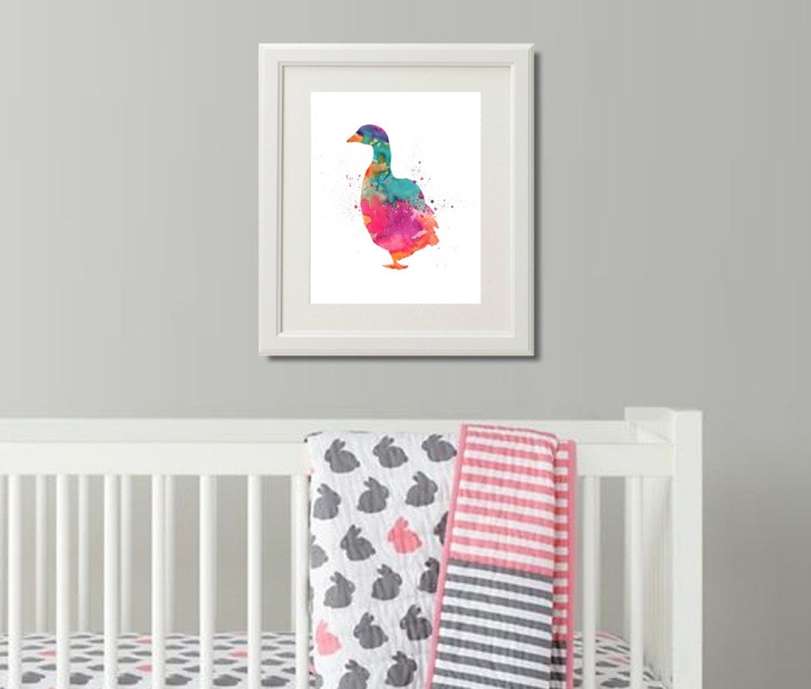 Duck Art Print Duck Printable Duck Room Decor Nursery Duck Etsy