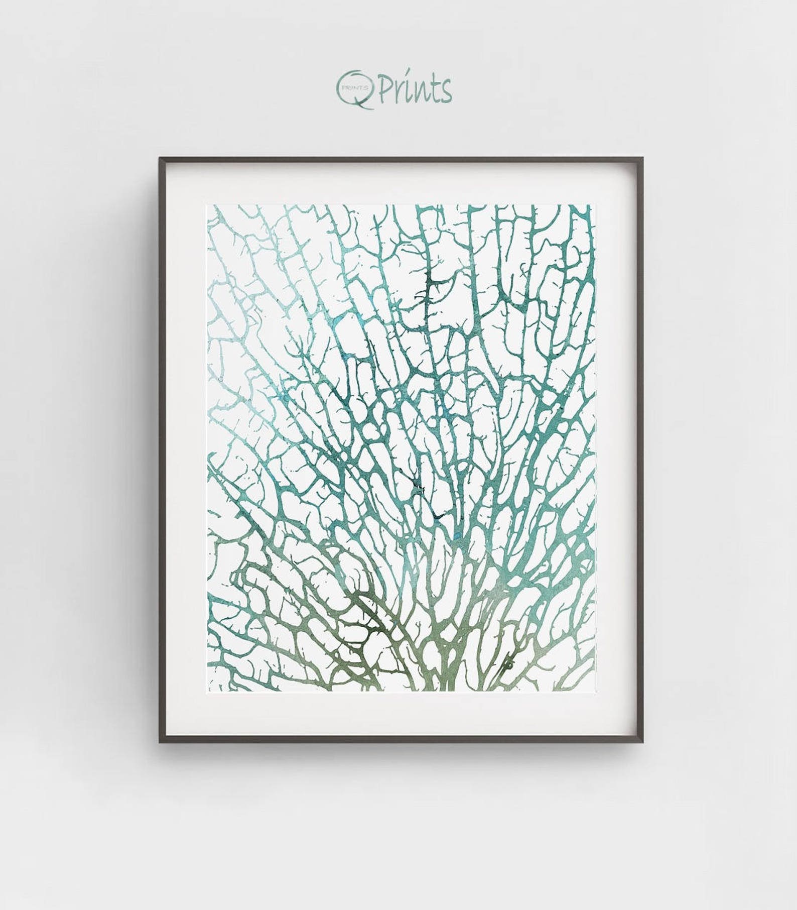 Sea Fan Coral Print Ocean Seafan Art Nautical Art Print | Etsy