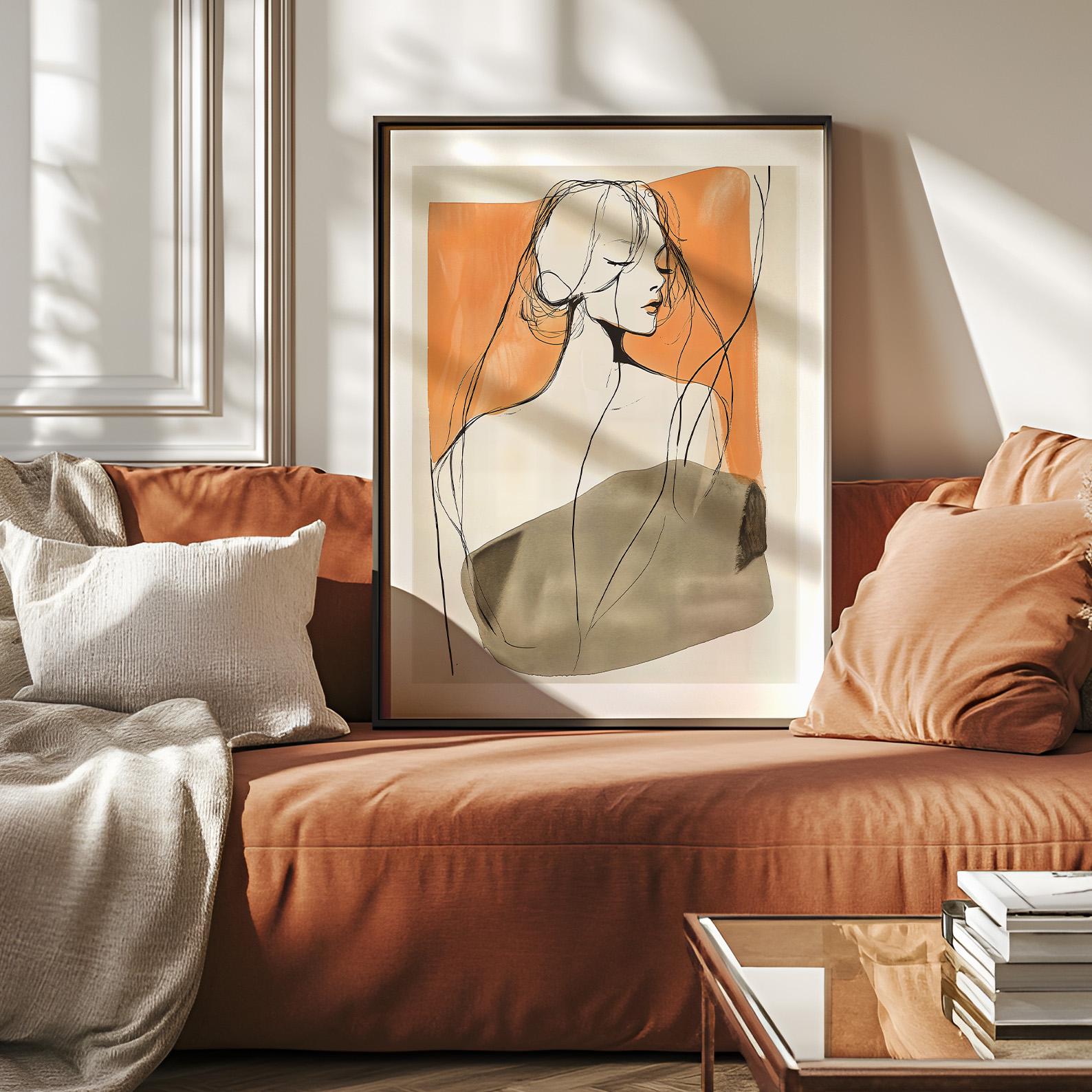 Minimalist Woman Line Art Print | Abstract Portrait (digital Download ...