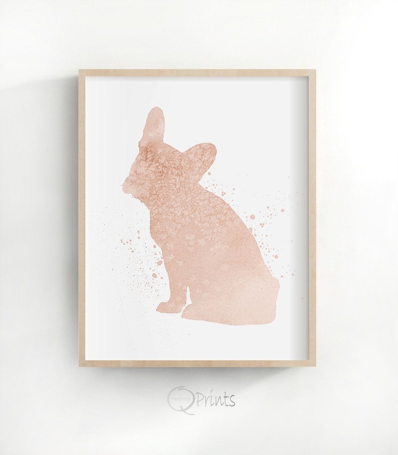 Digital Bulldog Art Diy Large Wall Art Set Of 3 Pink Dogs French Bulldog Print Pink