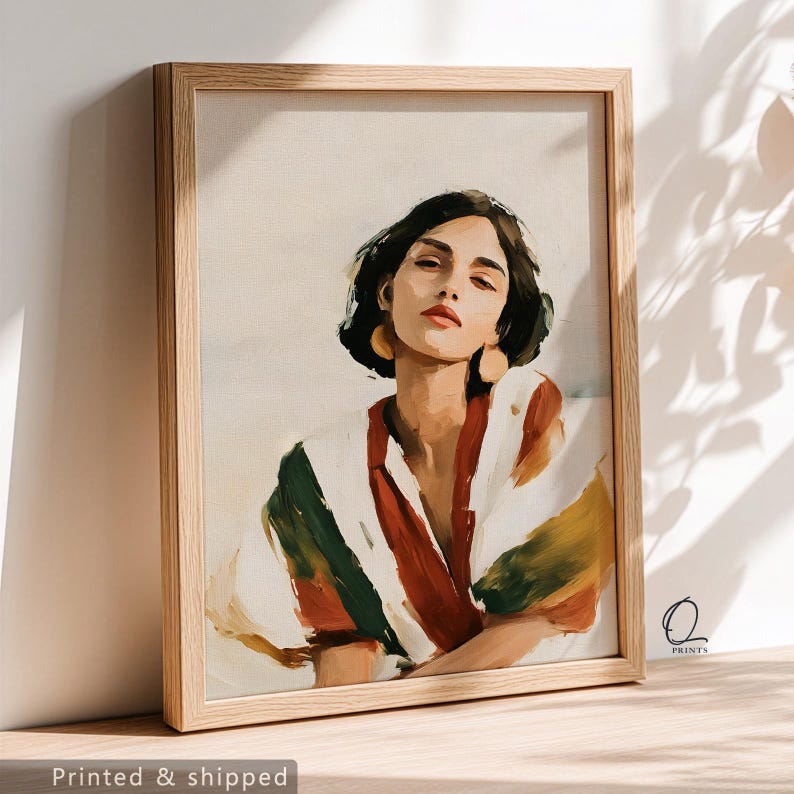 Modern Woman Portrait Print, Fashion Wall Art, Abstract Female Painting ...