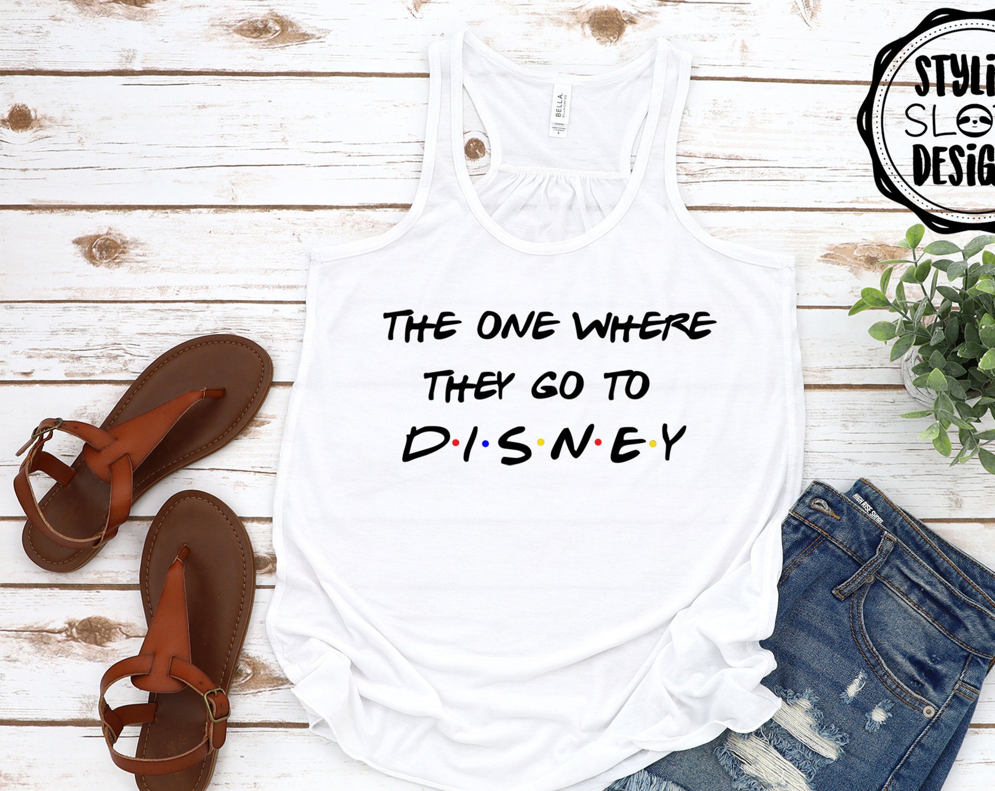 Discover The one where they go to Disney Flowy Tank, Disney shirts for women, disney Tank, Disneyland shirt , Disney vacation tank, Friends mash up