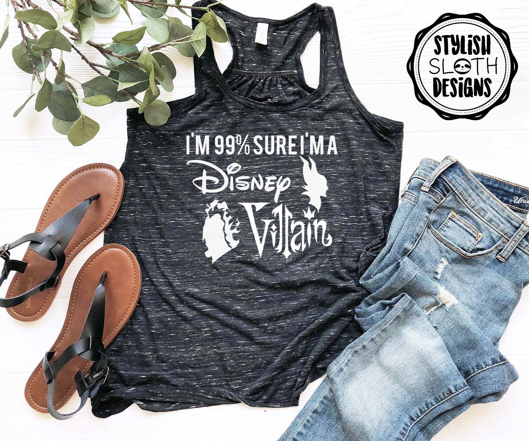 Discover I'm 99% sure I'm a disney Villain Flowy Tank, Disney Villain tank, Shirts,Disney shirts for women, Disney Tank, Disney vacation tank