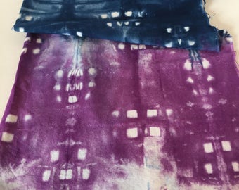Blue - Tie-Dye Cotton Shibori Stole with Tassels 24