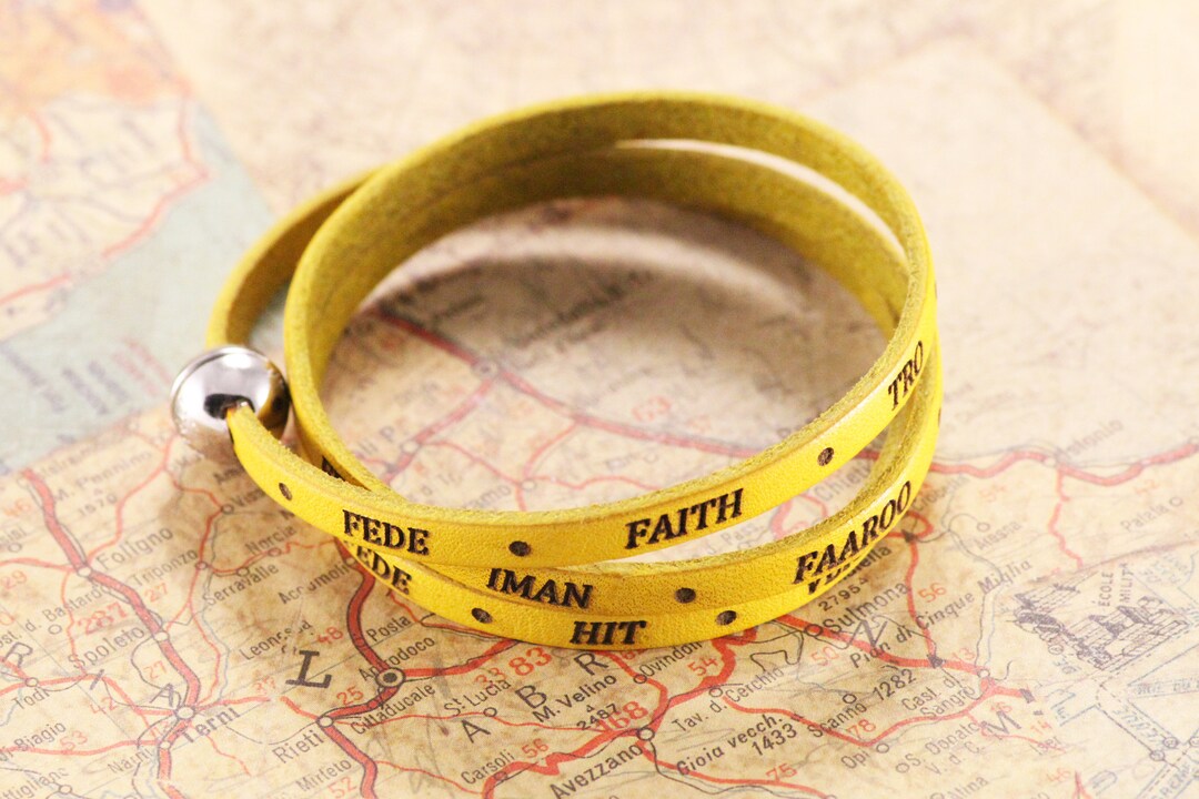 Faith Leather Bracelet Friendship Bracelet Cultural Jewelry Etsy