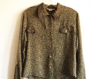 Vintage 90's Leopard Print Blouse