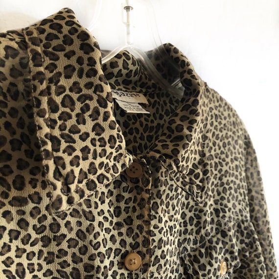 Vintage 90's Leopard Print Blouse - image 3